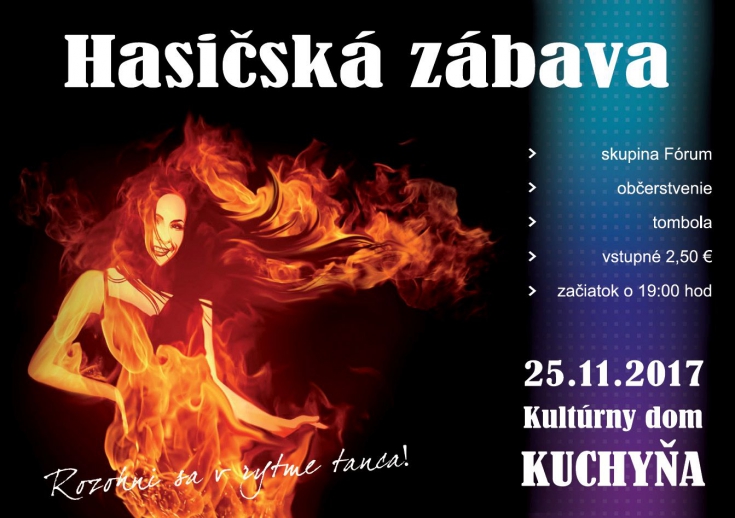 Hasičská zábava 25.11.2017 o 19:00