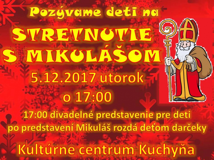 Mikuláš pre deti 5.12.2017