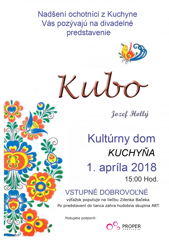 Divadelné predstavenie Kubo 1.4.2018