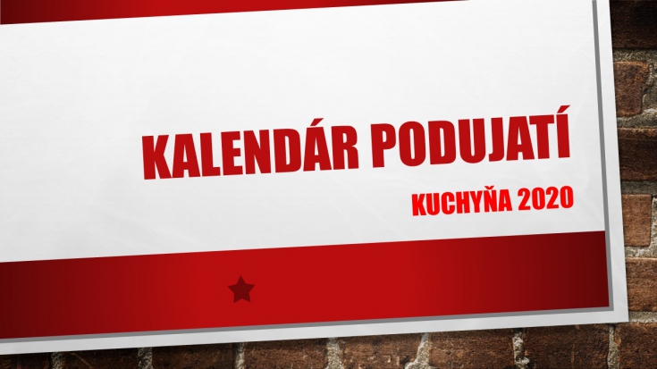 Kalendár podujatí KUCHYŇA 2020